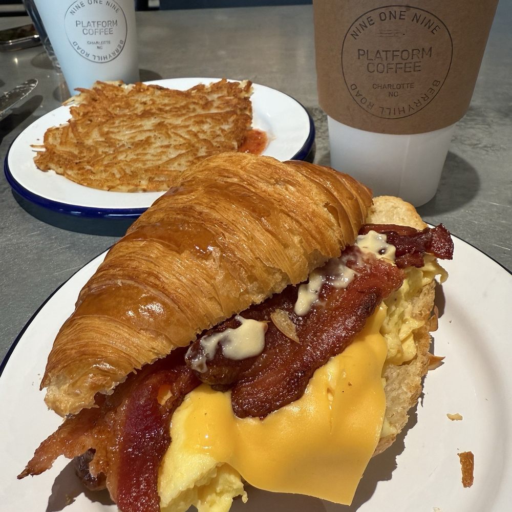 Platform Coffee - Breakfast Sandwich on Croissant - Coffee & Tea Near Me - Charlotte, North Carolina Platform Coffee - Breakfast Sandwich on Croissant - Coffee & Tea Near Me - Charlotte, North Carolina