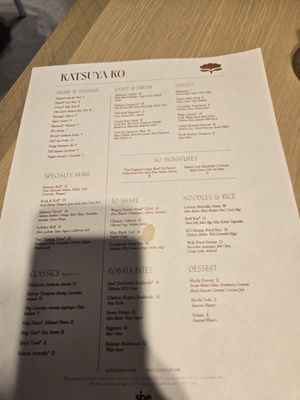 Menu photo 1 Katsuya Ko San Diego, CA Menu photo 1 Katsuya Ko San Diego, CA