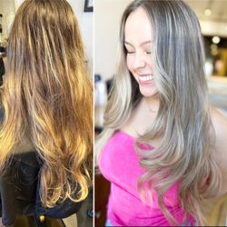Amy Kirkpatrick - Before and after blonding session