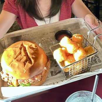 Downtown Public House - The Norton w/tater tots - Burgers Near Me - Norton, Massachusetts