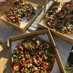 Amici's Kitchen and Living Room - Vegan Artichoke Pizza Vegan Black Bean Pizza The Emilia Pizza