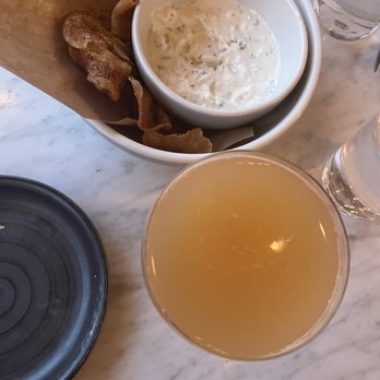 Culinary Dropout - House Potato Chips and guava mimosa - New American Near Me - Tempe, Arizona