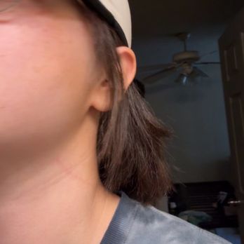 Kadiza Hair Studio - Red marking from electric razor on other side - Hair Salons Near Me - Lubbock, Texas Kadiza Hair Studio - Red marking from electric razor on other side - Hair Salons Near Me - Lubbock, Texas