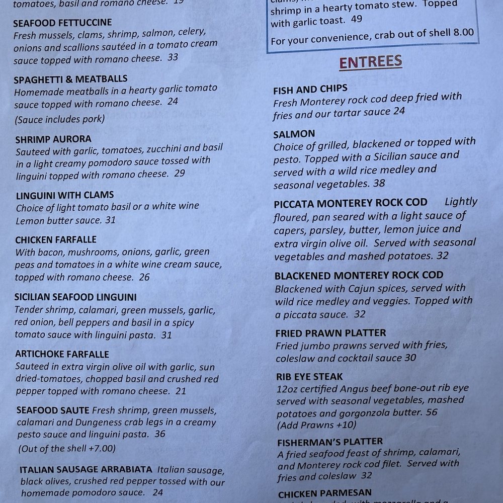 Louie Linguini's - Menu - Seafood Near Me - Monterey, California Louie Linguini's - Menu - Seafood Near Me - Monterey, California