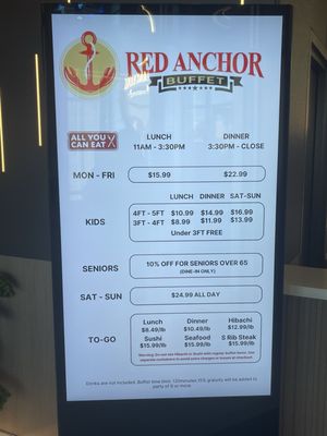 Menu photo 1 Red Anchor Buffet Altoona, IA