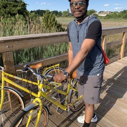 Cross Island Trail - Dad biking