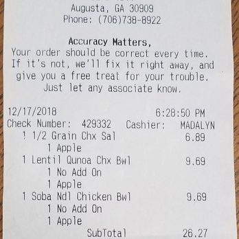 Panera Bread - The bill. - Sandwiches Near Me - Augusta, Georgia Panera Bread - The bill. - Sandwiches Near Me - Augusta, Georgia