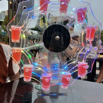 Cielo Rooftop Lounge - Ferris Wheel of Mexican Candy Shots ($65 for 10 shots--worth it!!) - Cocktail Bars Near Me - San Diego, California