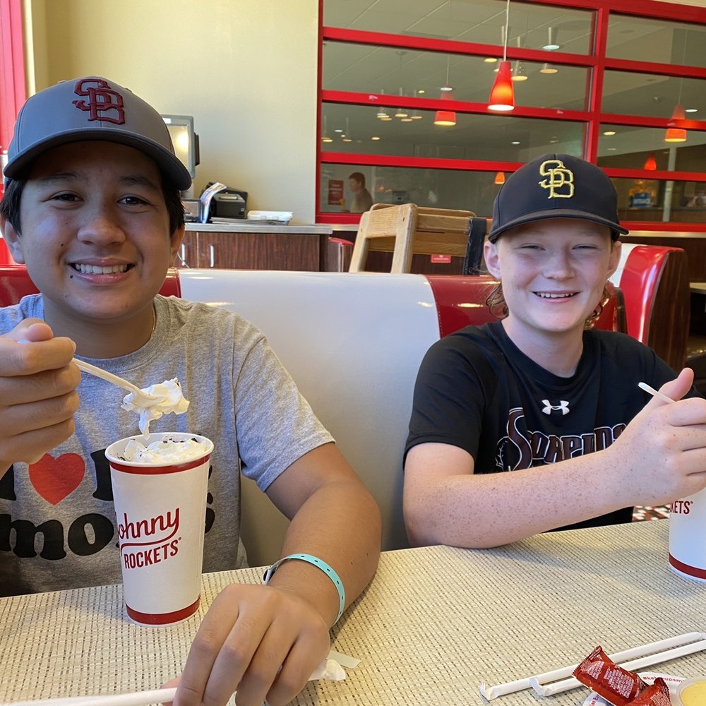 Johnny Rockets - Happy with their shakes Oreo Cookies and Cream Deluxe Shake - Diners Near Me - Reno, Nevada Johnny Rockets - Happy with their shakes Oreo Cookies and Cream Deluxe Shake - Diners Near Me - Reno, Nevada