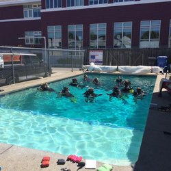 Training day in Pinnacles huge 12' Deep Onsite Heated pool.
