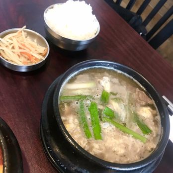 K Bop Box - Side, rice, and galbitang soup/stew - came with lots of beef that fell of the bone - Korean Near Me - Apollo Beach, Florida