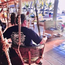 Club de playa Coco's - You can also sit at the bar in a swinging chair by the pool & watch the sunset. Fun! Ole! :))