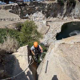 Via ferrata trail around perimeter of quarry Via ferrata trail around perimeter of quarry