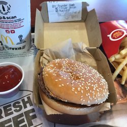 McDonald's - Meal today, looks to be the standard 1/4 pounder, came hot, tasted great!