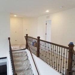 Tony's Painters & Drywall Repairs - New Construction - Full Interior Project in Naperville - Before Staircase/ Upper Hallway