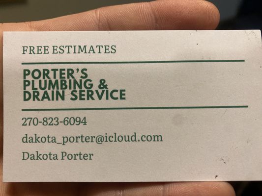 Porter’s Plumbing & Drain Service