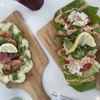 Toastique - Spicy Crab Toast  Smoked Salmon Toast - Juice Bars & Smoothies Near Me - Hoboken, New Jersey