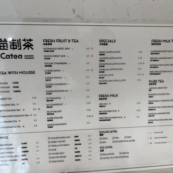 3Cat Handcrafted Beverage - menu 9/7/22 - Bubble Tea Near Me - San Gabriel, California