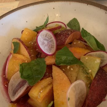 Little Bear - Heirloom and peach salad - New American Near Me - Atlanta, Georgia