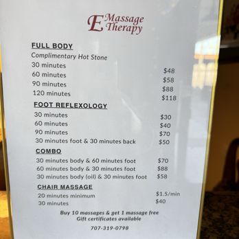E Massage Therapy - Acupuncture Near Me - American Canyon, California