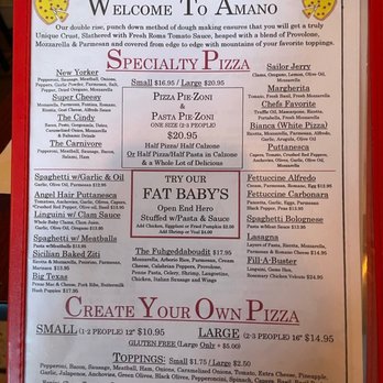 Amano - Menu - Pizza Near Me - Las Vegas, Nevada
