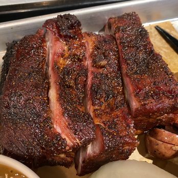 True Texas BBQ - Ribs! I wish they were a little more tender but they were still good and I liked that they were St Louis cut - Barbeque Near Me - Austin, Texas