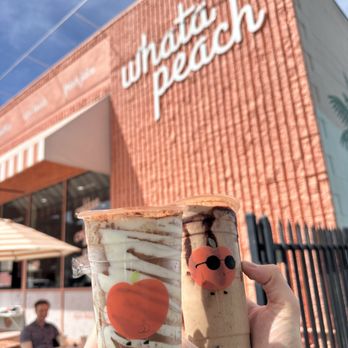 Whata Peach - Peaches N Cream 24oz and Chunky Chocolate (Nash Attack) - Juice Bars & Smoothies Near Me - Studio City, California Whata Peach - Peaches N Cream 24oz and Chunky Chocolate (Nash Attack) - Juice Bars & Smoothies Near Me - Studio City, California