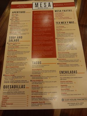 Menu photo 1 Mesa Mexican Cuisine Grapevine, TX