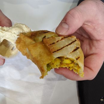 Lebanon Express - Inside a veggie samosa - Lebanese Near Me - Toronto, Ontario