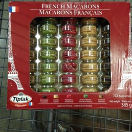 Yummy French Macarons at a good price at Costco!  Chocolate,vanilla, raspberry, pistachio, hazelnut