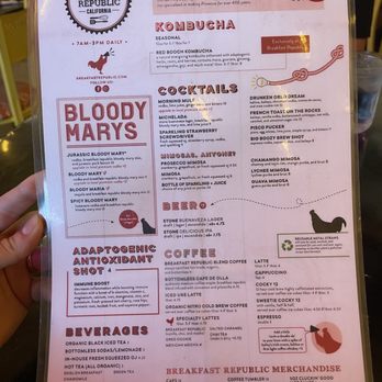 Breakfast Republic - Drink menu Check out the lattes! - Breakfast & Brunch Near Me - Irvine, California