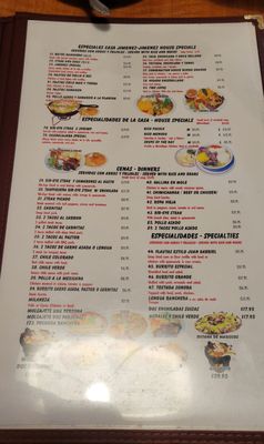 Menu photo 5 Casa Jimenez Monrovia, CA