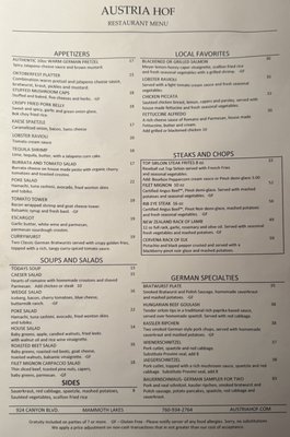 Menu photo 3 Austria Hof Restaurant Mammoth Lakes, CA