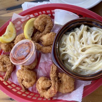 CJ's Crab Shack - Fried shrimp with Alfredo side - Seafood Near Me - Miami Beach, Florida