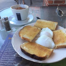 Poached eggs and cappuccino Poached eggs and cappuccino