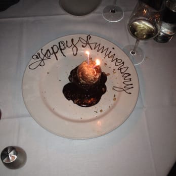 Chart House - This is the famous hot chocolate lava cake on my anniversary dinner with the hubby - Seafood Near Me - Weehawken, New Jersey