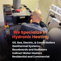 Janes Radiant Heating - Janes Radiant Technician working on a gas boiler