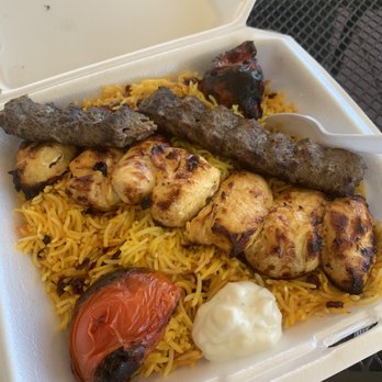 Mirage Restaurant - Zereshk Polo (barberry Rice) Chicken Koobideh Combination - Middle Eastern Near Me - Clearwater, Florida