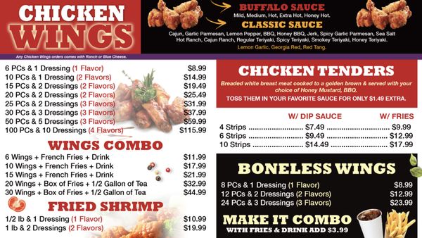 Menu photo 2 Chill Stop Wings Dunn, NC