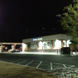 a parking lot at night a parking lot at night