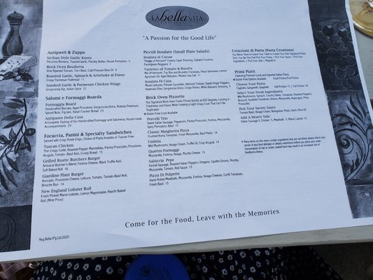 Menu photo 3 La Bella Vita Bar Harbor Regency Bar Harbor, ME Menu photo 3 La Bella Vita Bar Harbor Regency Bar Harbor, ME