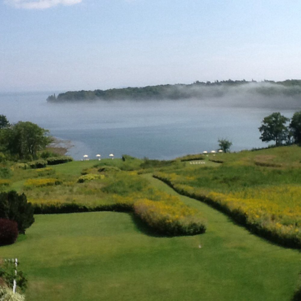 Strawberry Hill Seaside - Fog rolling in. View from our porch off of room. - Hotels Near Me - Rockport, Maine