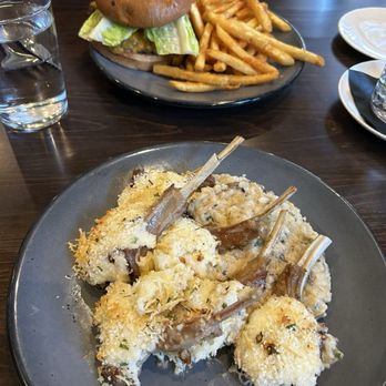 The Weather Room - Parmesan crusted lamb with mushroom risotto and the burger. - Breakfast & Brunch Near Me - Topeka, Kansas The Weather Room - Parmesan crusted lamb with mushroom risotto and the burger. - Breakfast & Brunch Near Me - Topeka, Kansas