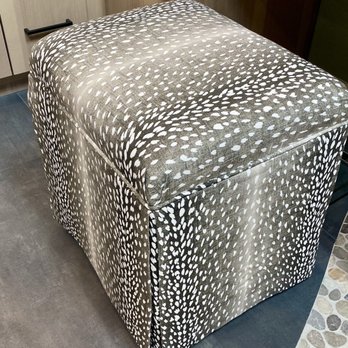 San Jose Custom Upholstery - After photo of reupholstered ottoman. - Furniture Reupholstery Near Me - San Jose, California San Jose Custom Upholstery - After photo of reupholstered ottoman. - Furniture Reupholstery Near Me - San Jose, California