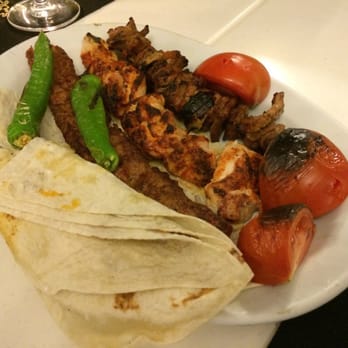 Nişantaşı Başköşe - Sampler plate (too to bottom) beef & onion rings, chicken, lamb kebabs - VN - Turkish Near Me - Istanbul, 34 Nişantaşı Başköşe - Sampler plate (too to bottom) beef & onion rings, chicken, lamb kebabs - VN - Turkish Near Me - Istanbul, 34