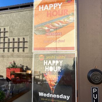 Yoshi Sushi - Wednesday happy hour alcohol drink at yoshi sushi los altos - Sushi Bars Near Me - Los Altos, California