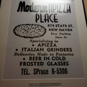 Modern Apizza - Classified Telephone  Directory Ad circa 1952 - Pizza Near Me - New Haven, Connecticut