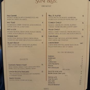 Saint Blaise - Menu as of 07.25.2026 - American Near Me - Midland, Texas Saint Blaise - Menu as of 07.25.2026 - American Near Me - Midland, Texas