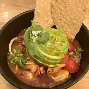 ATX Cocina - coctel de campechana - shrimp, octopus marinated with tomatoes, smoked chiles served with tostadas - Mexican Near Me - Austin, Texas ATX Cocina - coctel de campechana - shrimp, octopus marinated with tomatoes, smoked chiles served with tostadas - Mexican Near Me - Austin, Texas