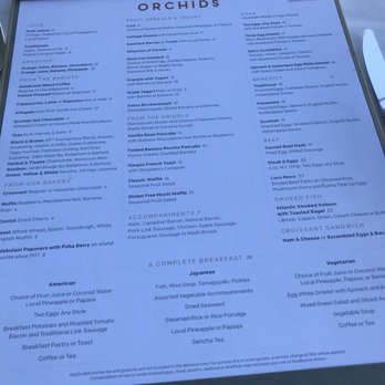 Orchids - brunch menu - Breakfast & Brunch Near Me - Honolulu, Hawaii